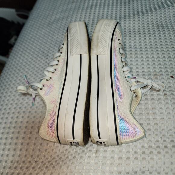CONVERSE EUC WOMENS SZ 8 ALL STAR SEQUINED SNEAKER SHOES - Picture 6 of 9